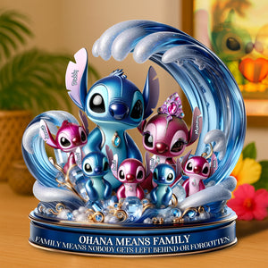 Blue Aliens Family Plaque- Gift For Family 01TGLU110425 - Shaped Plaques - GoDuckee