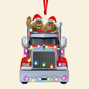 Personalized Gifts For Truckers Christmas Ornament, Happy Bigfoot 03QHQN160924 - Ornament - GoDuckee