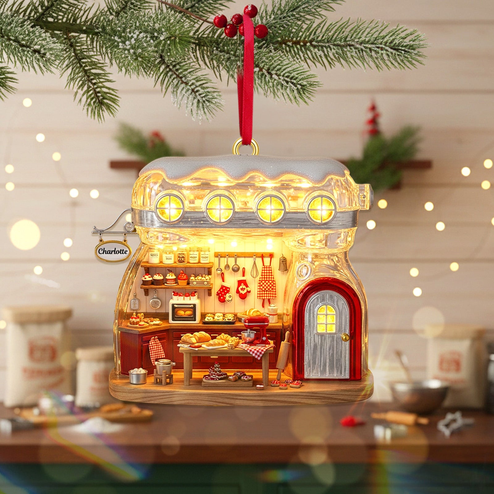 Baking Mixer Cozy House Acrylic Ornament, Personalized Gifts For Baking Lovers 03qhmg040925 - Ornament - GoDuckee