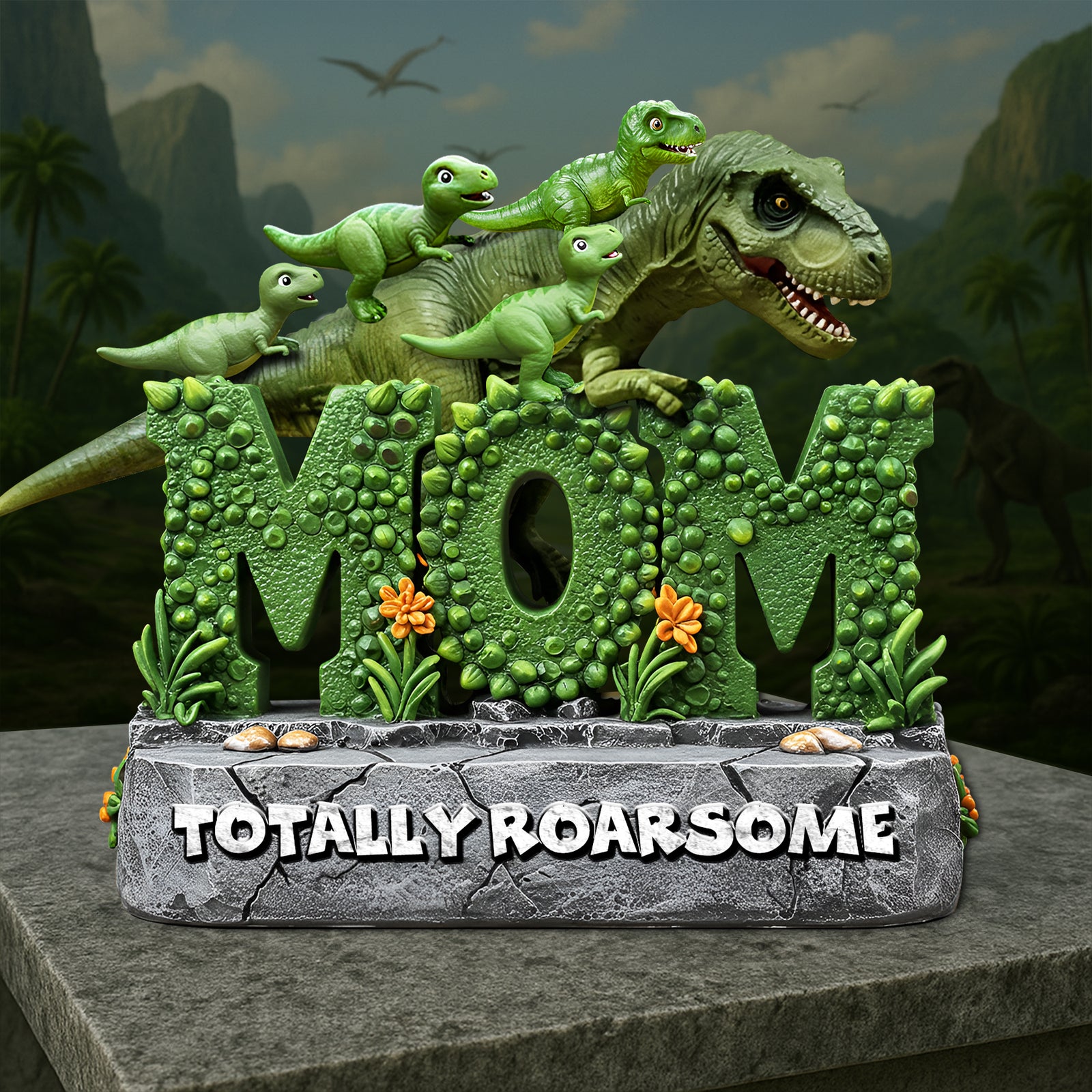 Dinosaur Mom Acrylic Plaque - Personalized Gifts For Mother 03QHLU220425 - Shaped Plaques - GoDuckee