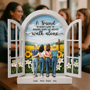 Friends By God Acrylic Plaque - Personalized Gifts For Best Friends 02QHLU310525 - Shaped Plaques - GoDuckee
