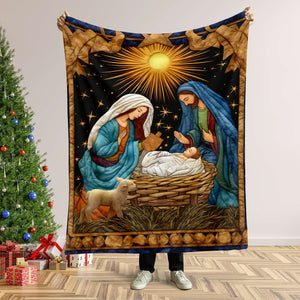 Christmas Gifts For Christians Blanket, Jesus Christ Nativity Quilt Art Effect 01QHMH120924 - Blanket - GoDuckee