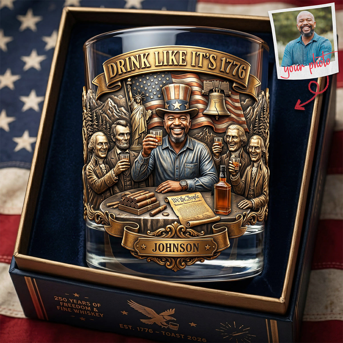 Fun Freedom Party Drinking Glass - Custom Photo Gifts For Patriots 02qhta270526 - Glass - GoDuckee