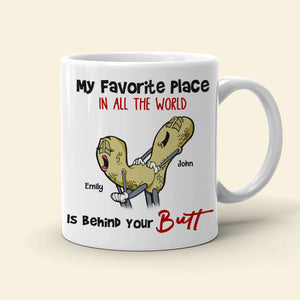 My Favorite Place In A The World, Gift For Couple, Personalized Mug, Naughty Nut Couple Mug, Couple Gift - Coffee Mug - GoDuckee