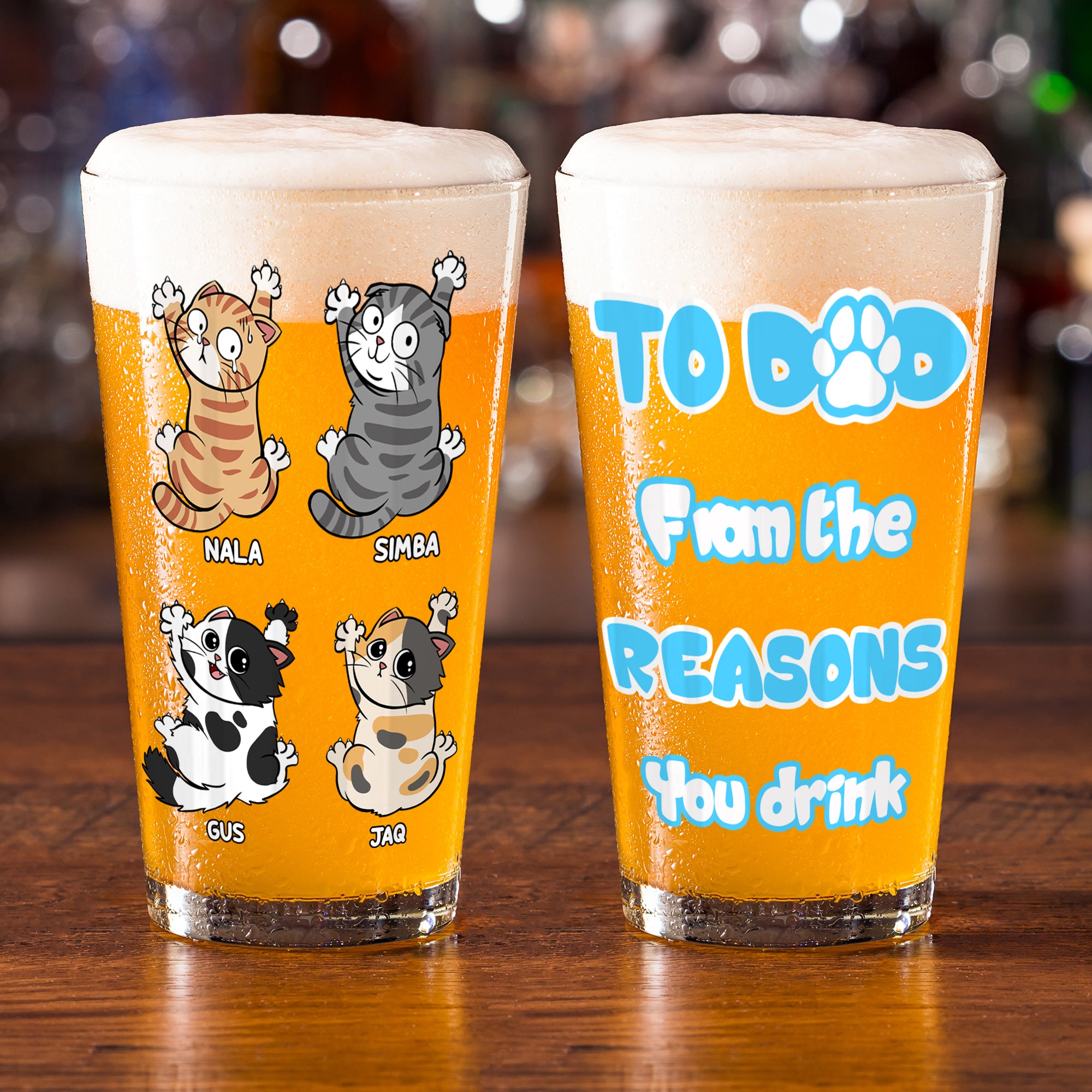 Personalized Gifts For Cat Dad Beer Glass 03qhmh140524 Father's Day Gift - Drinkware - GoDuckee