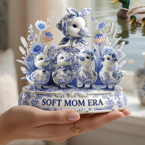 Toile De Jouy Duck Mom Acrylic Plaque - Personalized Gifts For Mother's Day Plaque 04PADT270426 - Shaped Plaques - GoDuckee