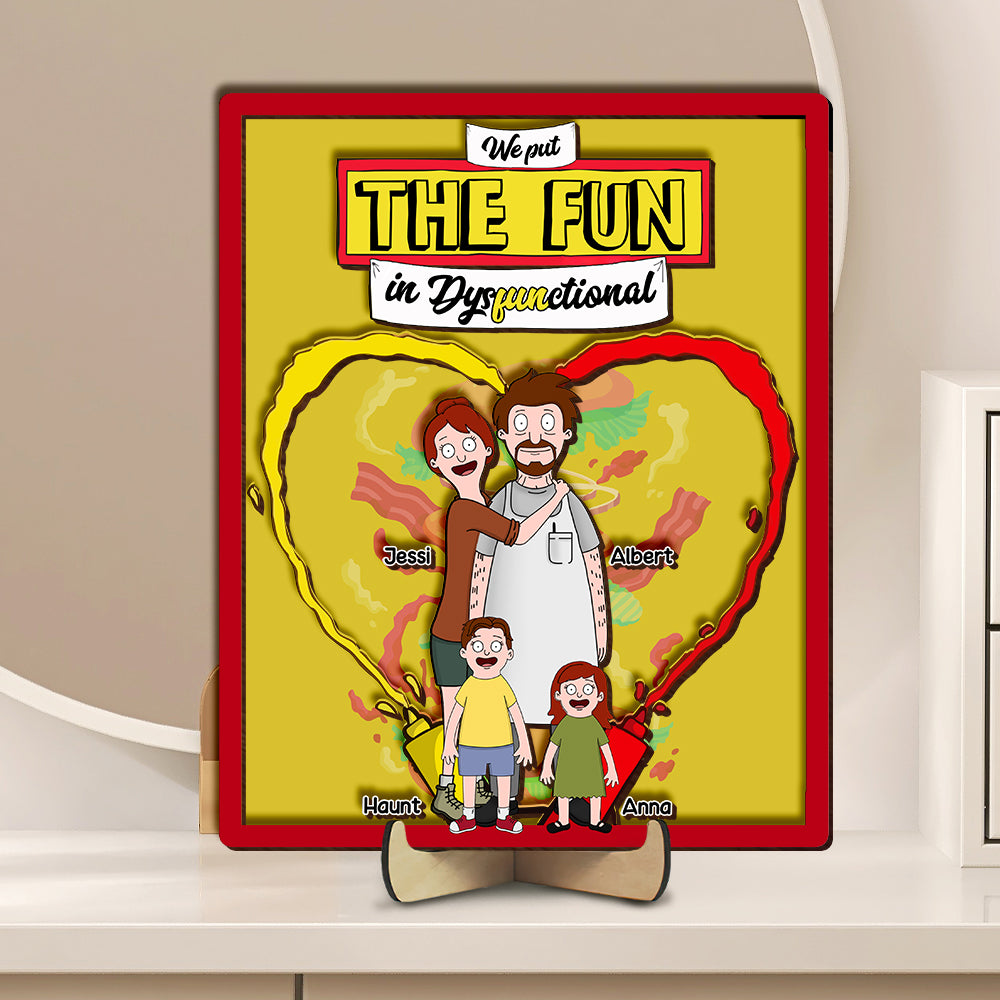 Personalized Gifts For Family Wood Sign Funny Cartoon Family 04KALU120225HG - Wood Sign - GoDuckee