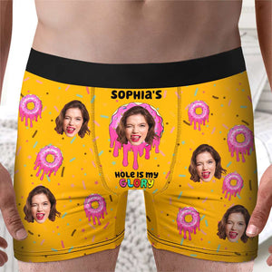 Personalized Gifts For Men Boxer Donut Hole Custom Photo 03XQQN150824 - Boxer Briefs - GoDuckee