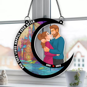 Personalized Gifts For Couple Suncatcher Ornament 04natn290724da Romantic Couple In The Castle - Ornament - GoDuckee