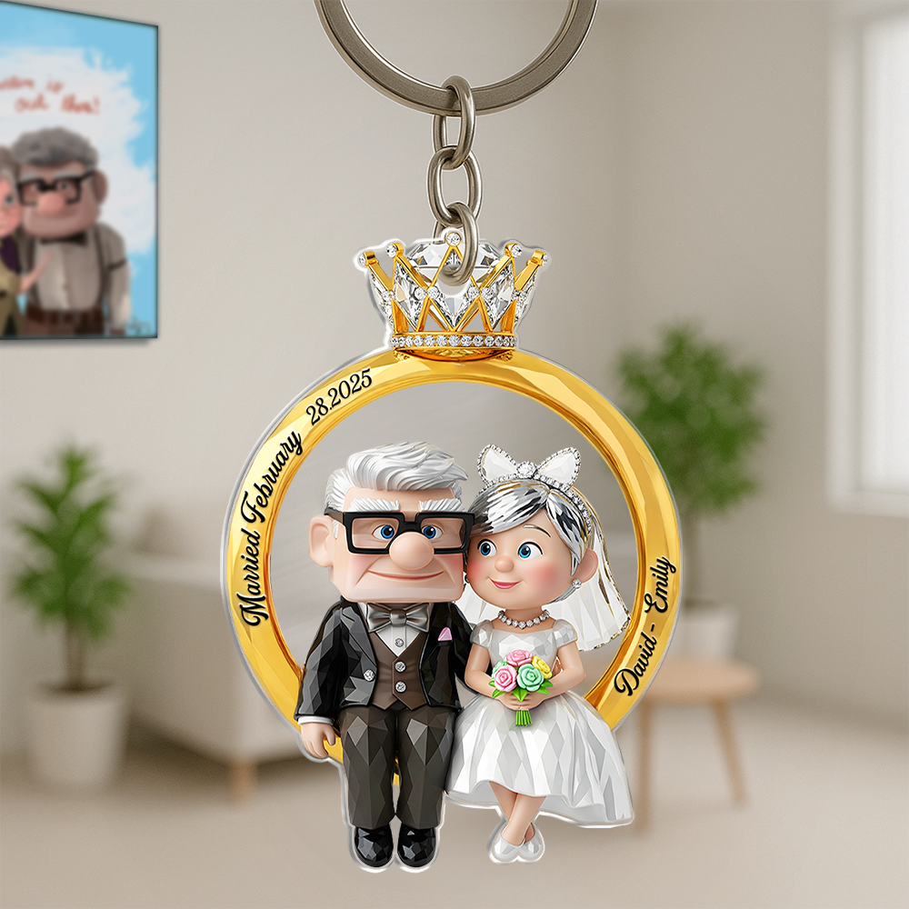 Couple Ring Shape Keychain Personalized Gifts For Couple 02ohpu280525 - Keychains - GoDuckee