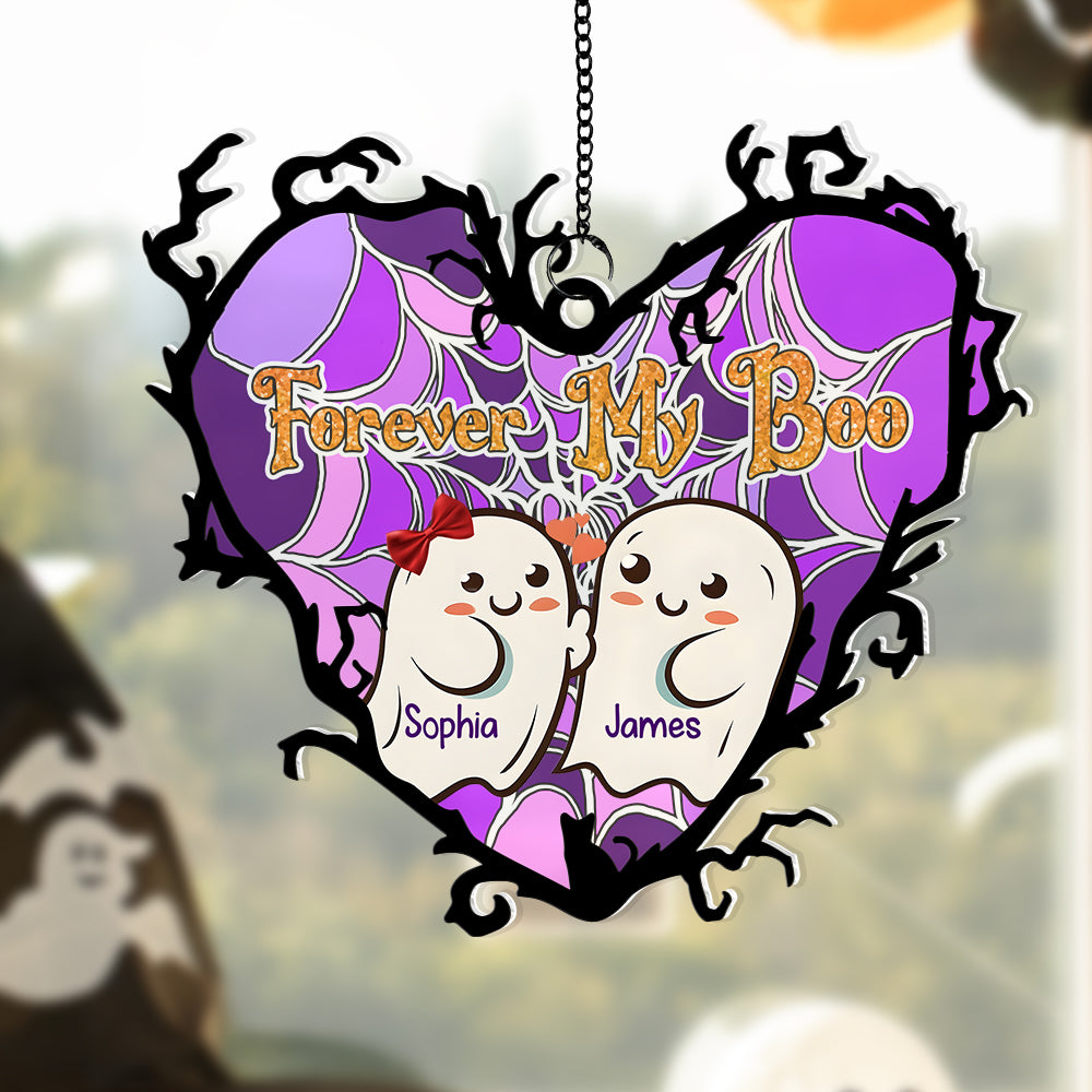 Personalized Gifts for Couple, Forever My Boo Halloween Couple Acrylic Suncatcher 02TODC080824 - Ornament - GoDuckee