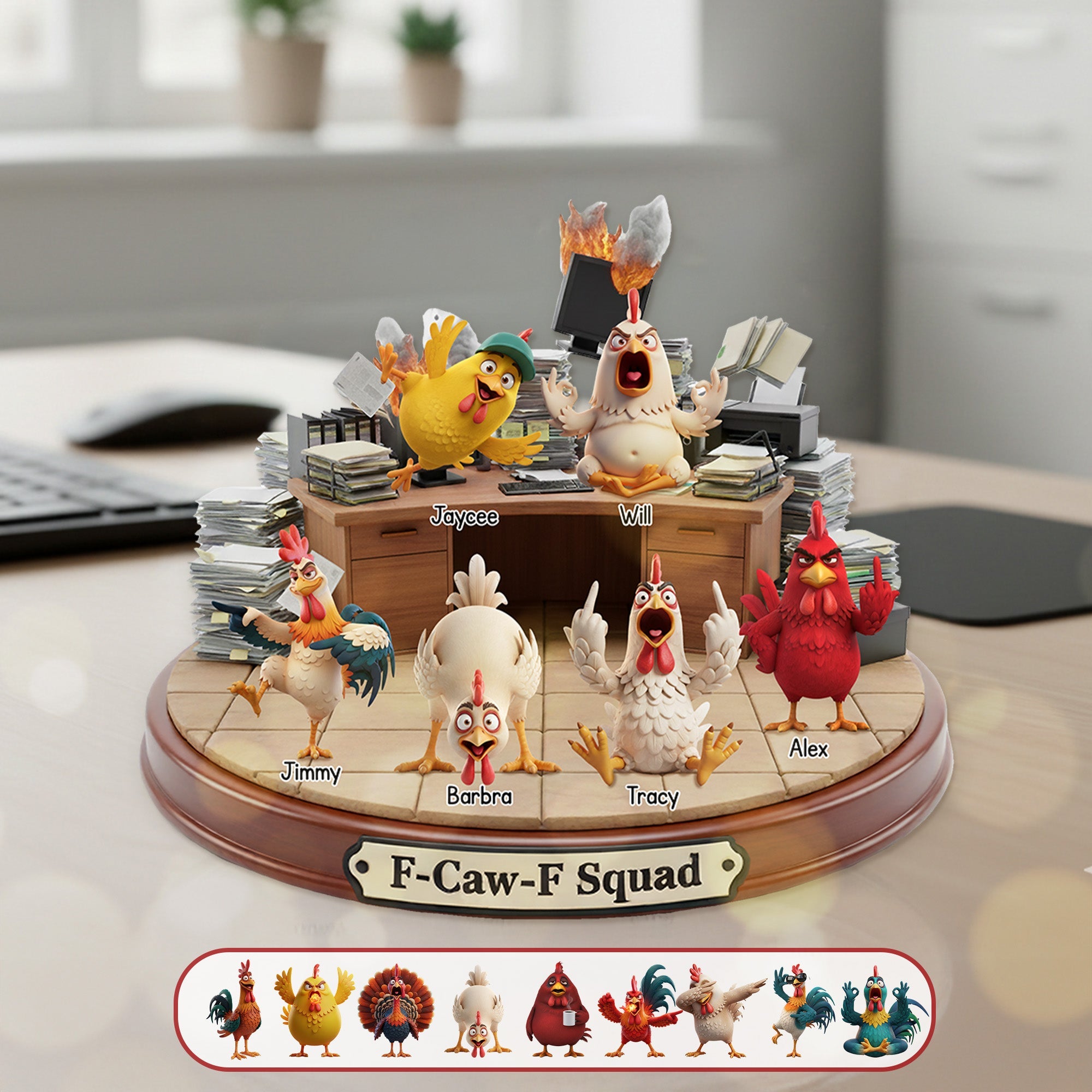 F-Caw-F Squad Coworker Acrylic Plaque - Personalized Gifts For Coworkers 02ohmg011225 - Shaped Plaques - GoDuckee