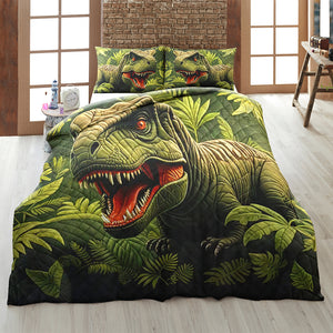 Personalized Gifts For Dinosaur Lover Quilt Bed Set, Majestic T-Rex 01qhqn200125 - Blanket - GoDuckee