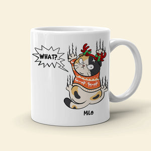 Grumpy Cat, Gift For Cat Lover, Personalized Mug, Cat Scratching Mug, Christmas Gift - Coffee Mug - GoDuckee