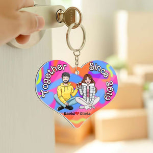 Couple Drinking Wine, Personalized Keychain, Gifts For Couple 05ACDT131223HH - Keychains - GoDuckee