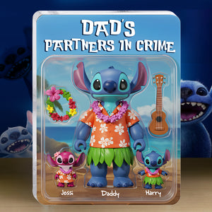 Dad & Little Blue Aliens Acrylic Plaque - Personalized Gift For Father 02QHLU010525 - Shaped Plaques - GoDuckee