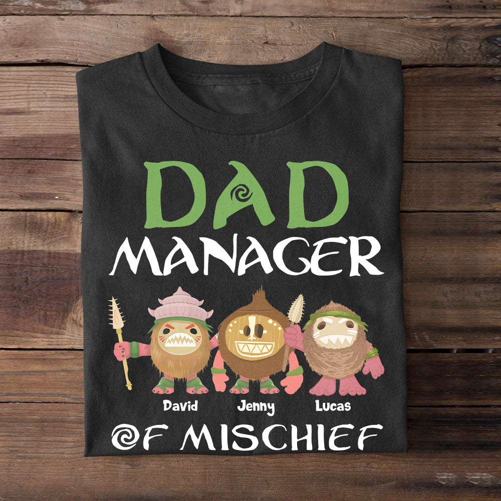 Dad Manager Of Mischief Shirt, Personalized Shirt, Gifts For Dad, Mischief Family Shirts, Funny Family Shirt, Creative Family Outfit - Shirts - GoDuckee