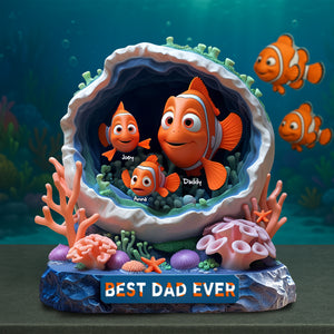 Personalized Gifts For Dad Acrylic Plaque, Best Clownfish Dad - Shaped Plaques - GoDuckee