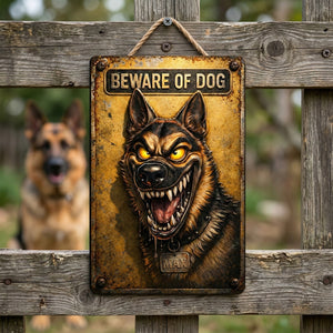 Beware Of Dog Print Metal Sign - Custom Photo Gifts For Dog Lover Metal Sign 01TGQN040326 - Metal Signs - GoDuckee