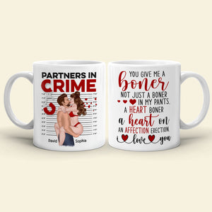 You Give Me A Boner- Gift For Couple-Personalized Coffee Mug - Coffee Mug - GoDuckee