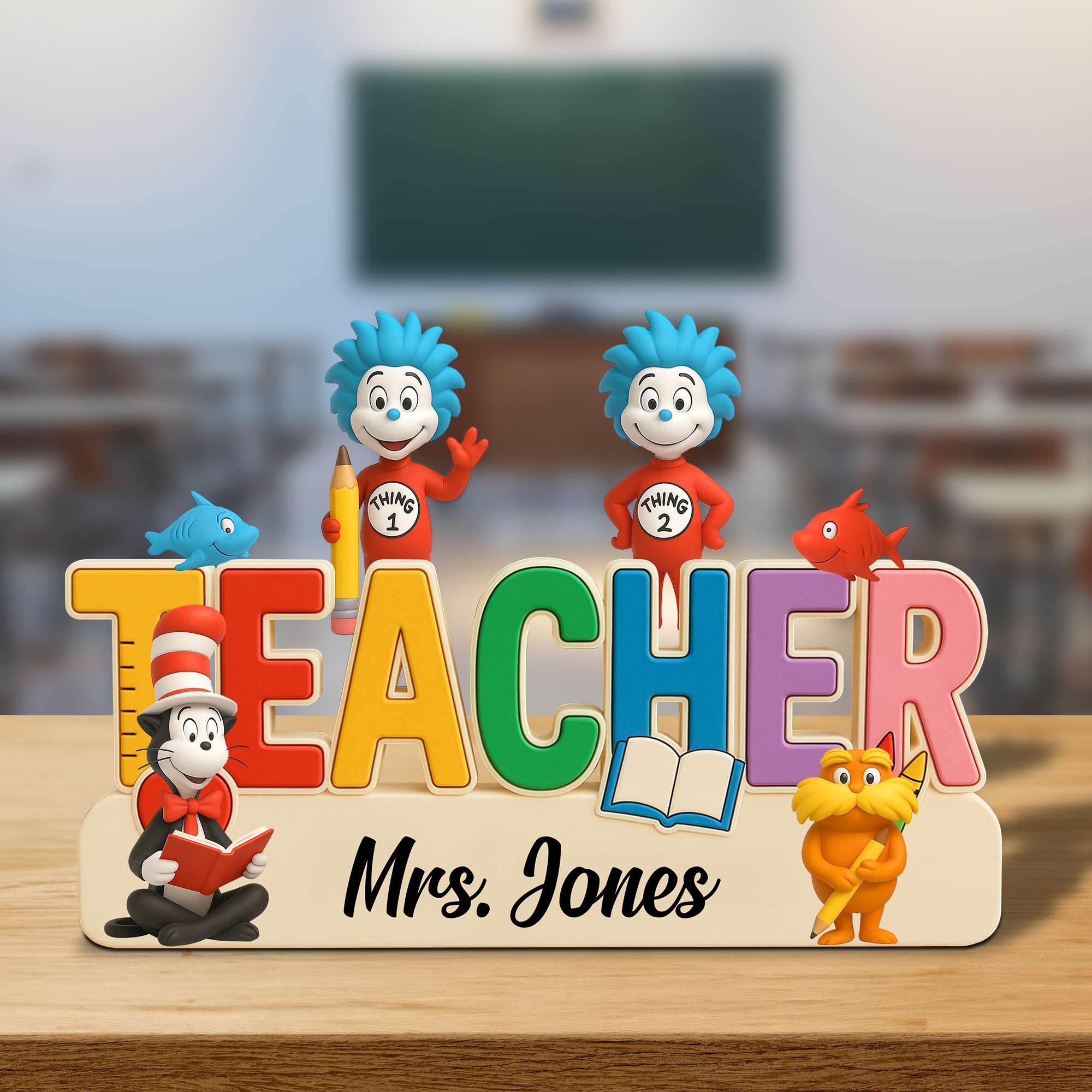 Teacher Book Character Acrylic Plaque - Personalized Gifts For Teacher 04NATN070525 - Shaped Plaques - GoDuckee
