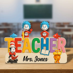 Teacher Book Character Acrylic Plaque - Personalized Gifts For Teacher 04NATN070525 - Shaped Plaques - GoDuckee