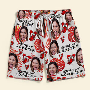 You're My Lobster-Custom Photo Couple Beach Shorts-Gift For Him/ Gift For Her- Couple Shorts - Beach Shorts - GoDuckee