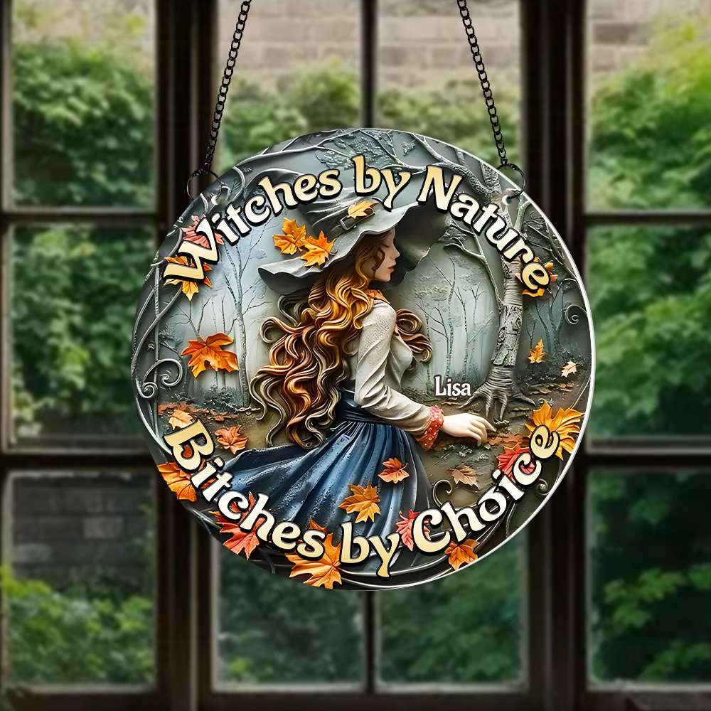 Personalized Halloween Gifts For Witch Lovers Suncatcher Ornament 02DGMH140924 - Ornament - GoDuckee