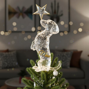 Graceful Dog Rearing Up With Star Tree Topper, Personalized Gifts For Dog Lovers 02qhqn211125 - Ornament - GoDuckee