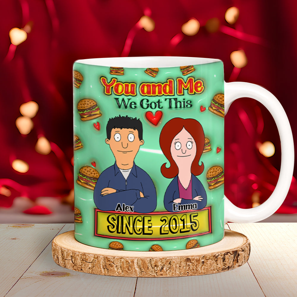 Personalized Gift For Couples Edge To Edge Mug 3D Inflated Effect 04XQLU311224HG - Coffee Mug - GoDuckee