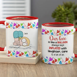 Our Love Is Like A Balloon - Personalized Couple Tumbler - Gift For Funny Couple - Coffee Mug - GoDuckee