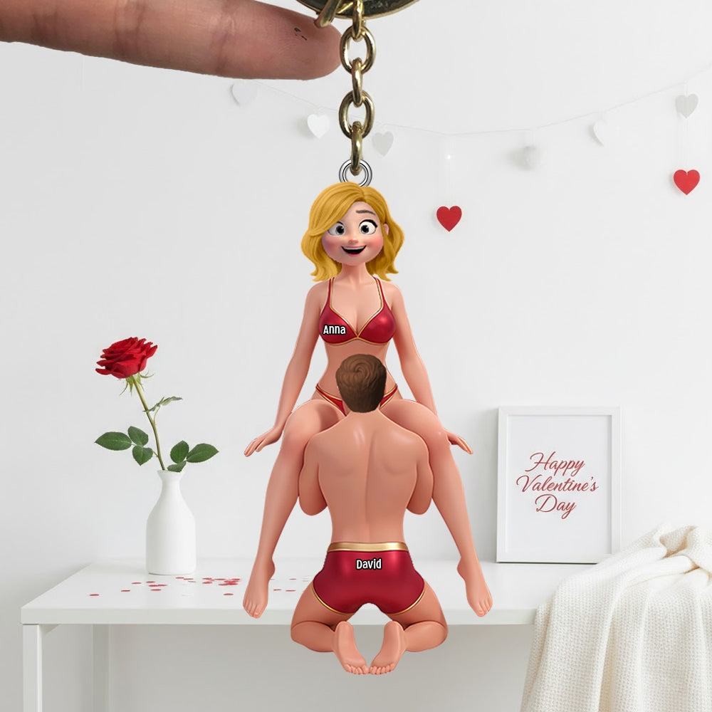 Playful Couple Acrylic Keychain - Personalized Gift For Couples 03OHTN200126 - Keychains - GoDuckee