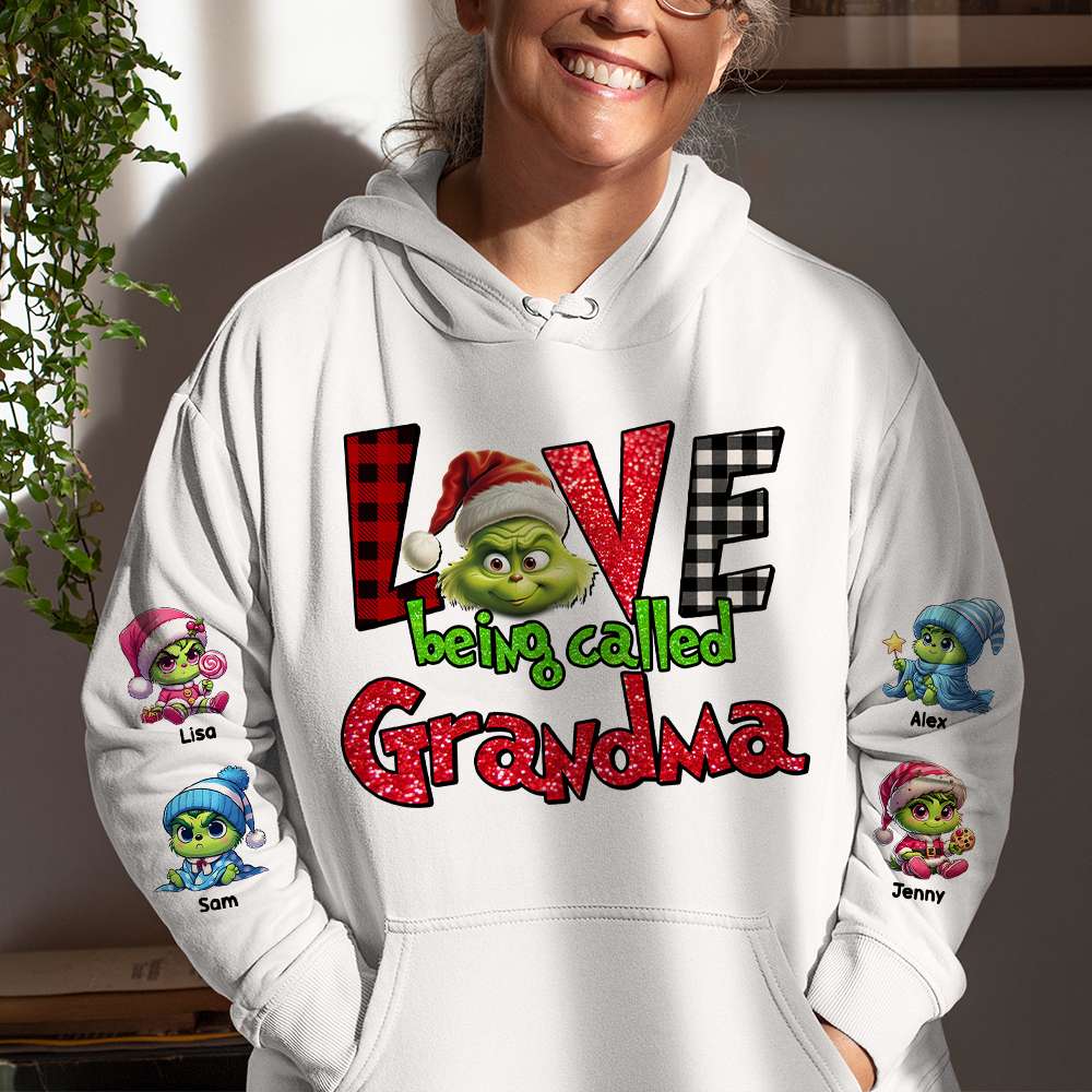 Personalized Gifts For Grandma 3D Shirt, Christmas Cute Green Character 01NAMH310724 - AOP Products - GoDuckee