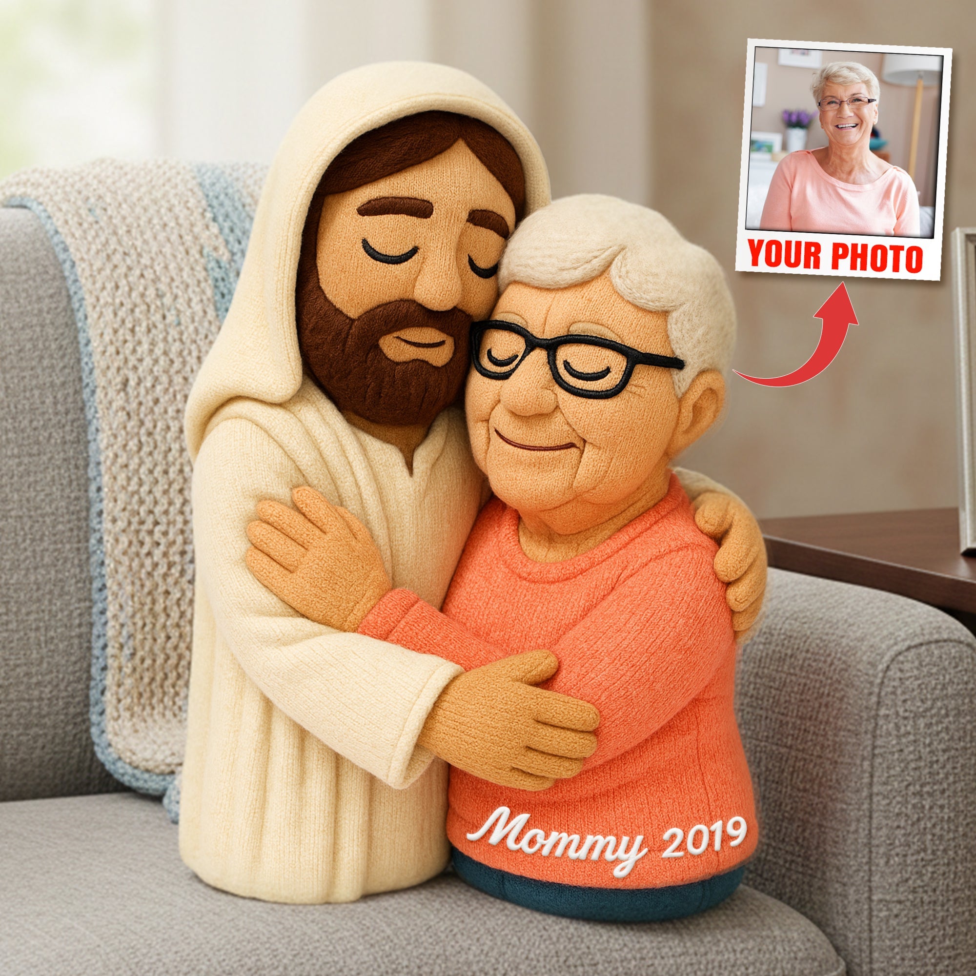 Jesus Heaven Pillow - Custom Photo Gifts For Memorial Christian Pillow 09HULU081225 - Pillow - GoDuckee