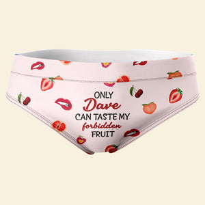Personalized Gifts For Couple Women's Briefs Can Taste My Forbidden Fruit - Boxers & Briefs - GoDuckee