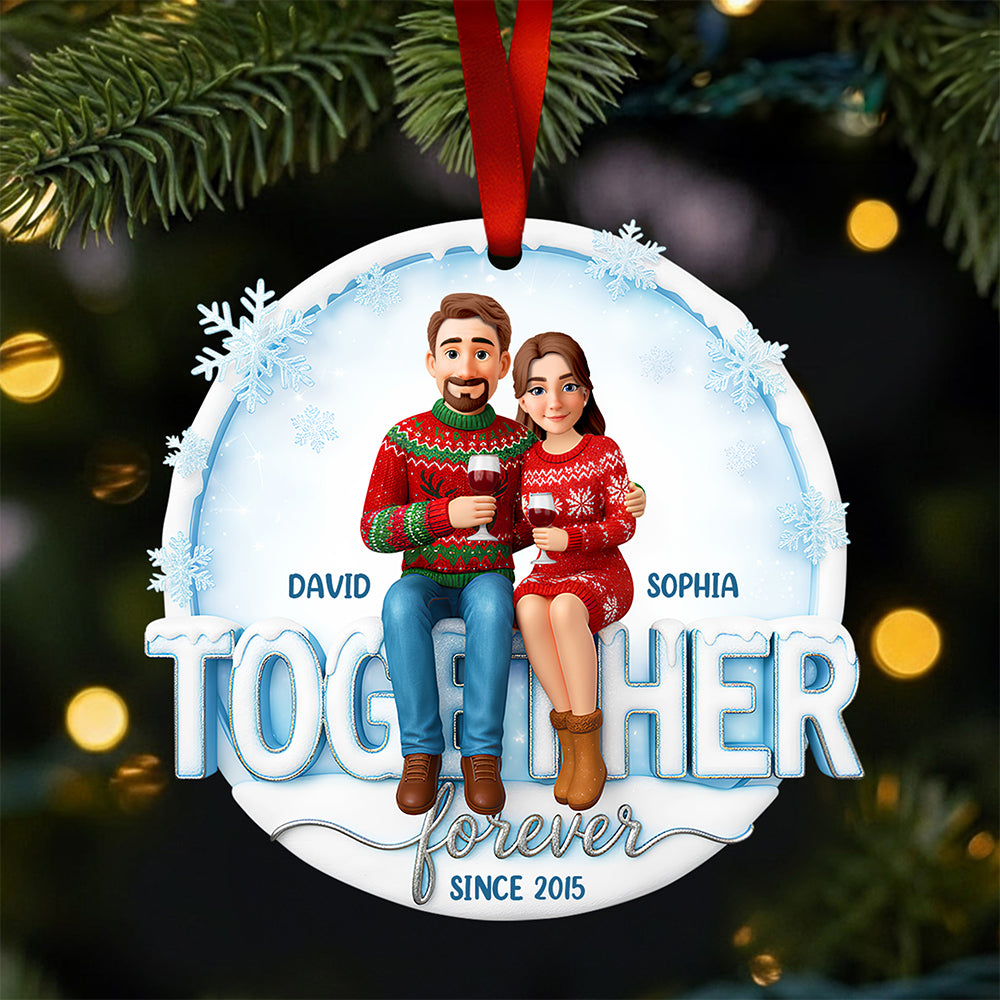 Couple Forever Christmas Ornament Personalized Gifts For Couple 01HUDT271025 - Ornament - GoDuckee