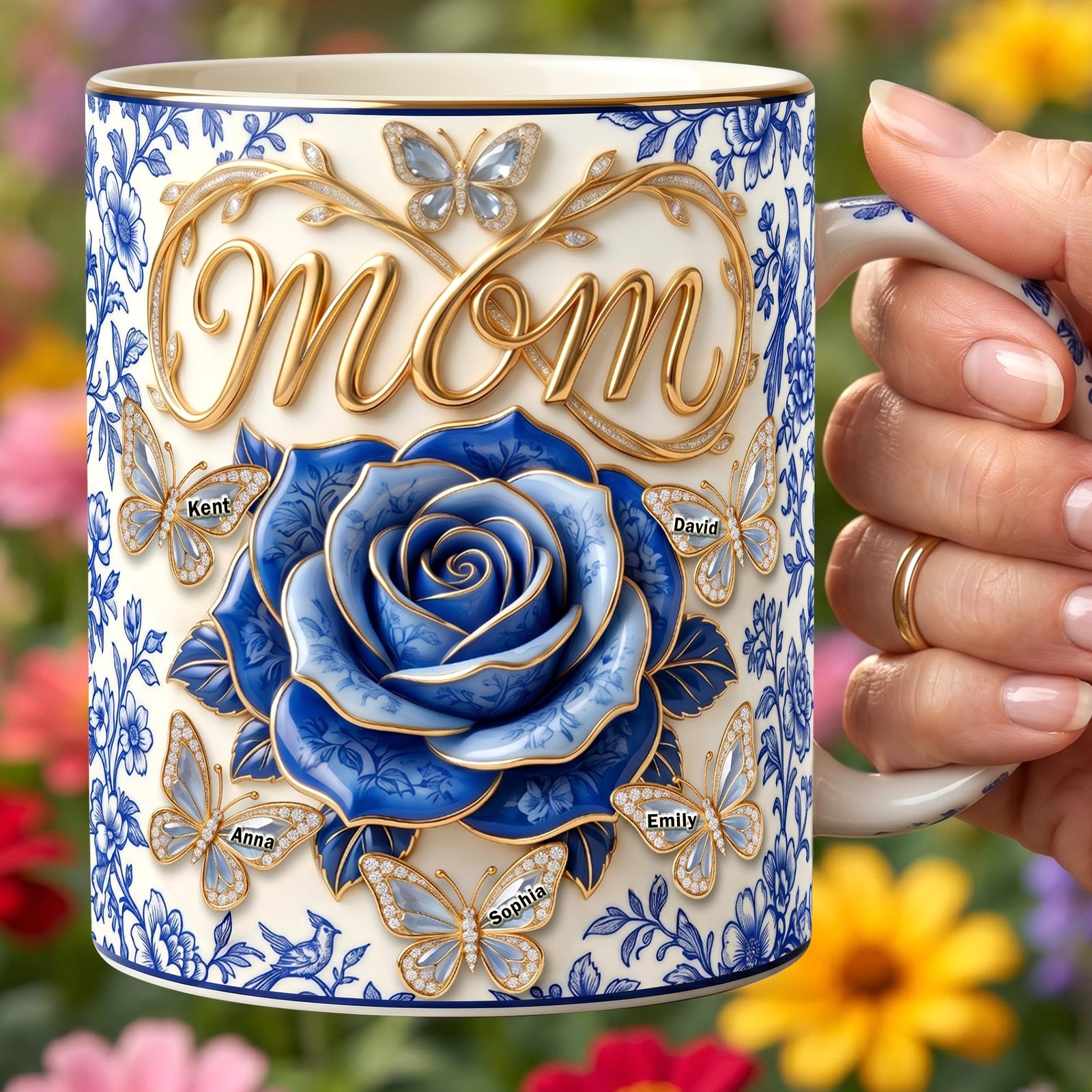 Toile De Jouy Mommy's Little Butterflies Coffee Mug - Personalized Gifts For Moms 03paqn240426 - Coffee Mug - GoDuckee