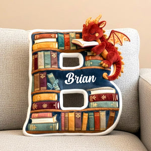 Book Dragon Alphabet Initial Letters Pillow, Personalized Gifts For Book Lovers 05qhtn191125 - Pillow - GoDuckee