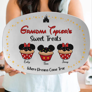 Personalized Gifts For Grandma Plate Grandma's Sweet Treats 02HUMH290224 - Plates - GoDuckee