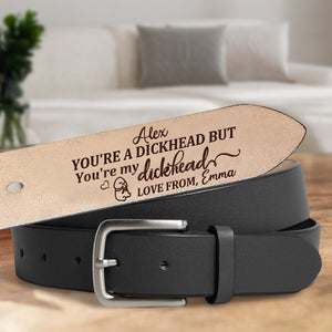 Personalized Gift For Him Secret Message Men's Belt 02ACPU230724 - Belts - GoDuckee
