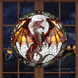 Personalized Halloween Gifts Dragon Stained Glass 01acqn230824 - Ornament - GoDuckee