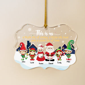 This Is Us, Family Gift, Personalized Acrylic Ornament, Santa Family Ornament, Christmas Gift 01OHHN140923 - Ornament - GoDuckee