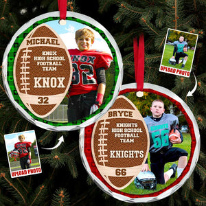 Custom Photo Gifts For Football Player Christmas Ornament 04ACDT191024 - Ornament - GoDuckee