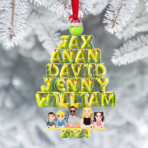 Personalized Gifts For Tennis Lovers Family Christmas Ornament 01xqtn231024pa - Ornament - GoDuckee