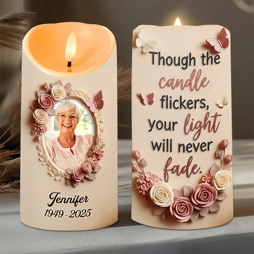 Eternal Memory Glow LED Candle - Custom Photo Human Memorial Gifts 05pgpu110725 - Led Candle - GoDuckee