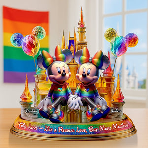 LGBT Mouse Lover Couple Acrylic Plaque Personalized Gifts For Couple 05TGDT300525 - Shaped Plaques - GoDuckee