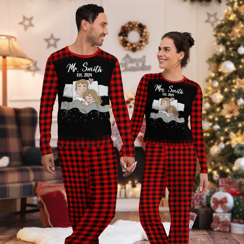 Personalized Gifts For Couple Pajama Set 05totn301024hg Mr. And Mrs. - Pajama Set - GoDuckee