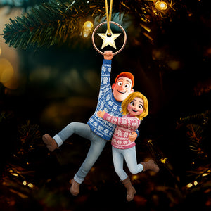 Fun Hanging Couple Ornament - Personalized Gifts For Couple 02qhqn031025 - Ornament - GoDuckee