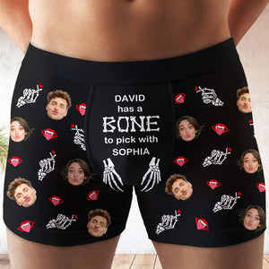 Custom Photo Gifts For Couple Boxer Halloween Bone 02XQDT010824 - Boxer Briefs - GoDuckee