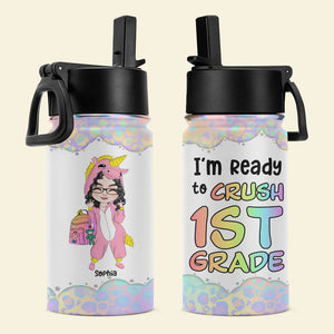 Kid Is Ready To Crush Grade, Back To School, Personalized Kid Tumbler, Perfect Gifts For Kid - Kid Tumbler - GoDuckee